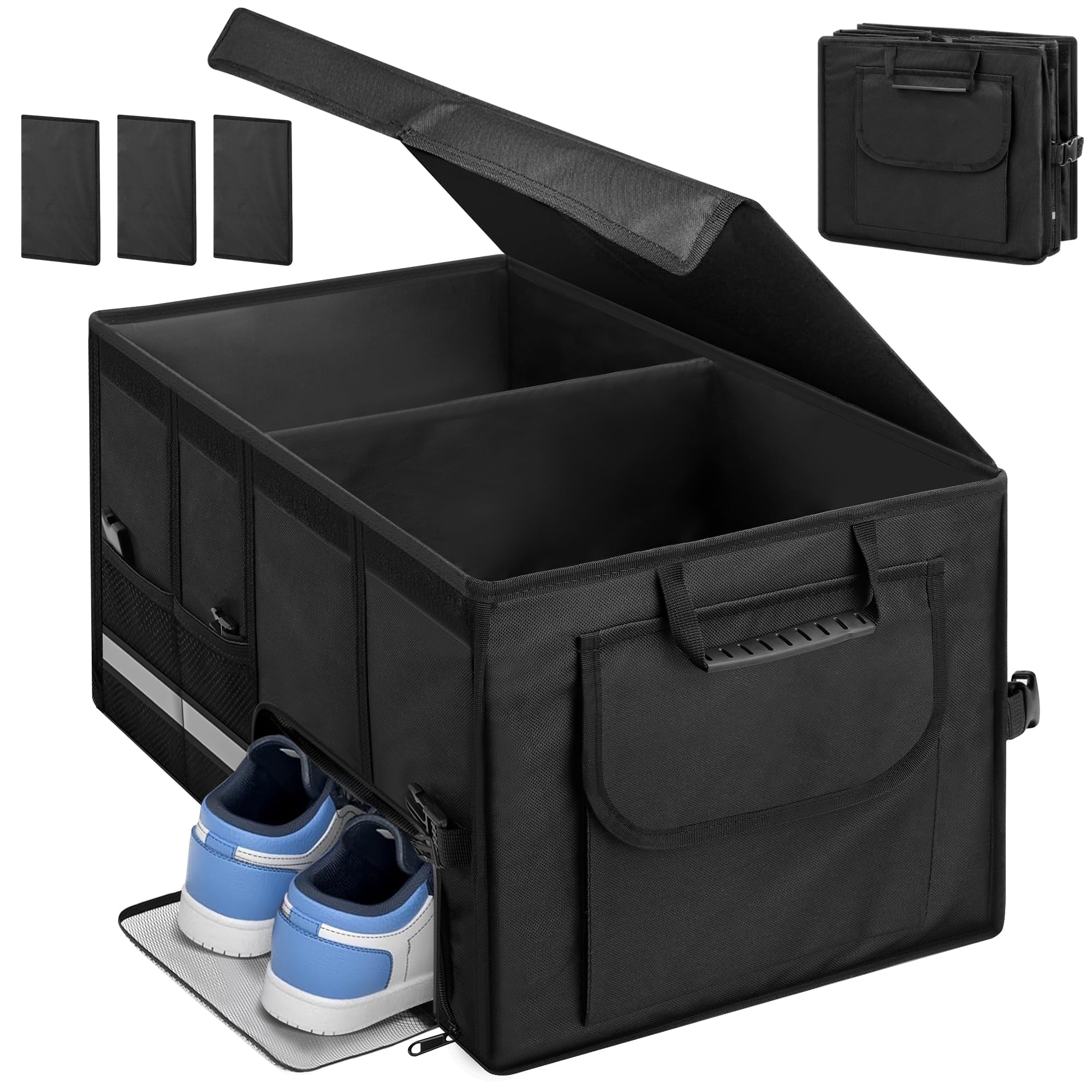 Women'S Jeep Bags - 72L大容量折りたたみ式カートランクオーガナイザー、独立したシューズ収納スペース付き、SUV、ジープ、セダン用防水カーゴ収納アクセサリー、男女兼用