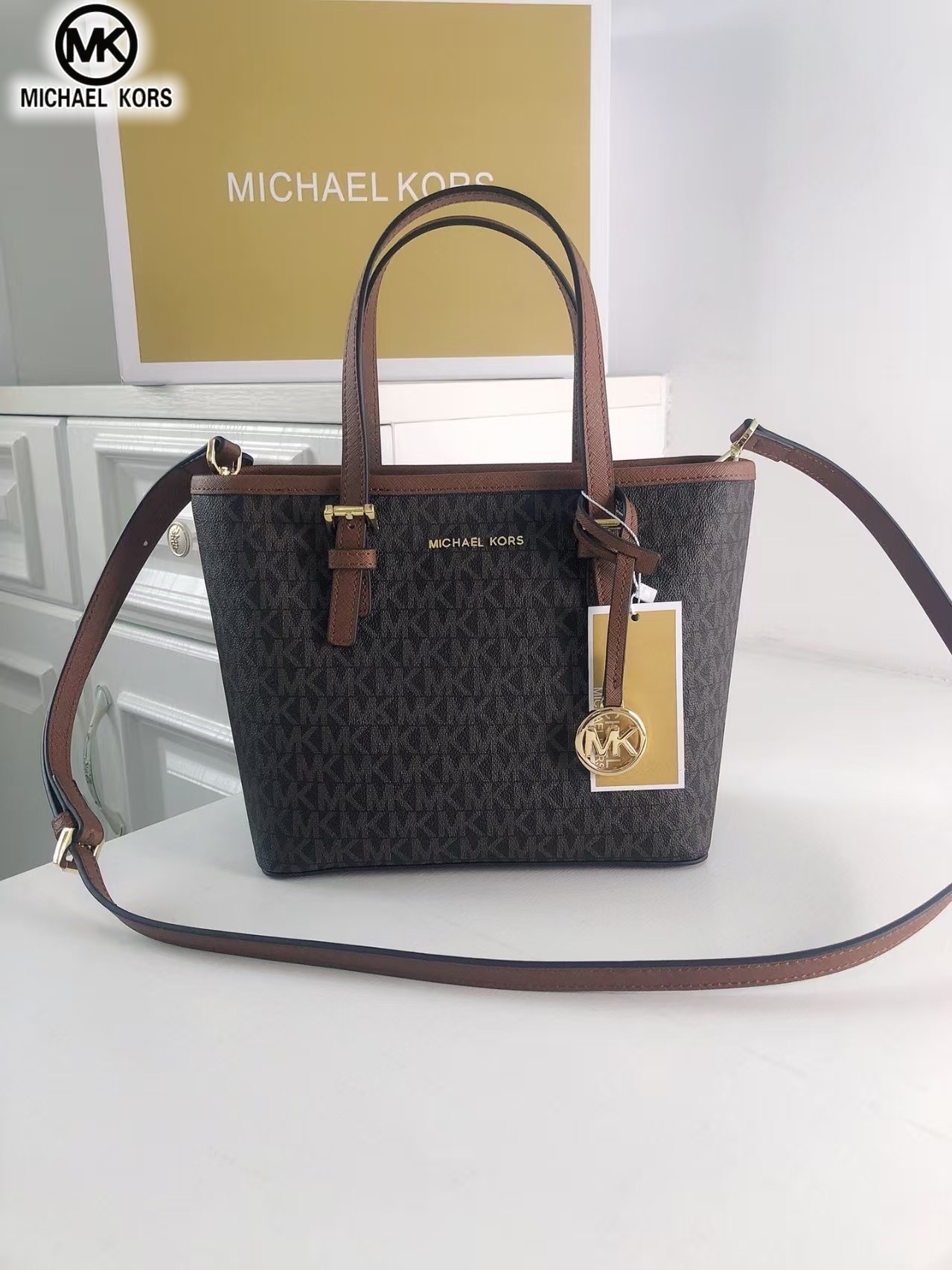 Women Bags Mk - 2026 マイケルコースファッション女性のハイエンドショルダークロスボディバッグ MK クラシックフラワーハンドバッグ高品質テクスチャバケットバッグ