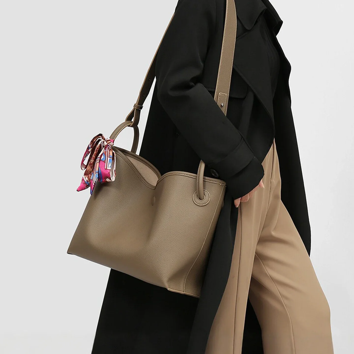 Women'S Crossbody Bags - ライトラグジュアリー ハイエンド レディース トートバッグ PUレザー ソリッドカラー