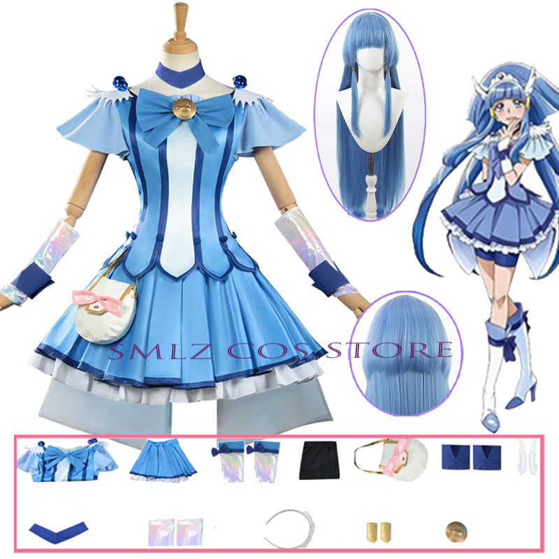 Women Bags Accessories - キュアビューティーコスプレアニメスマイルグリッターブリーズキュアコスチュームドレスウィッグセットハロウィンパーティープレイ衣装女性用