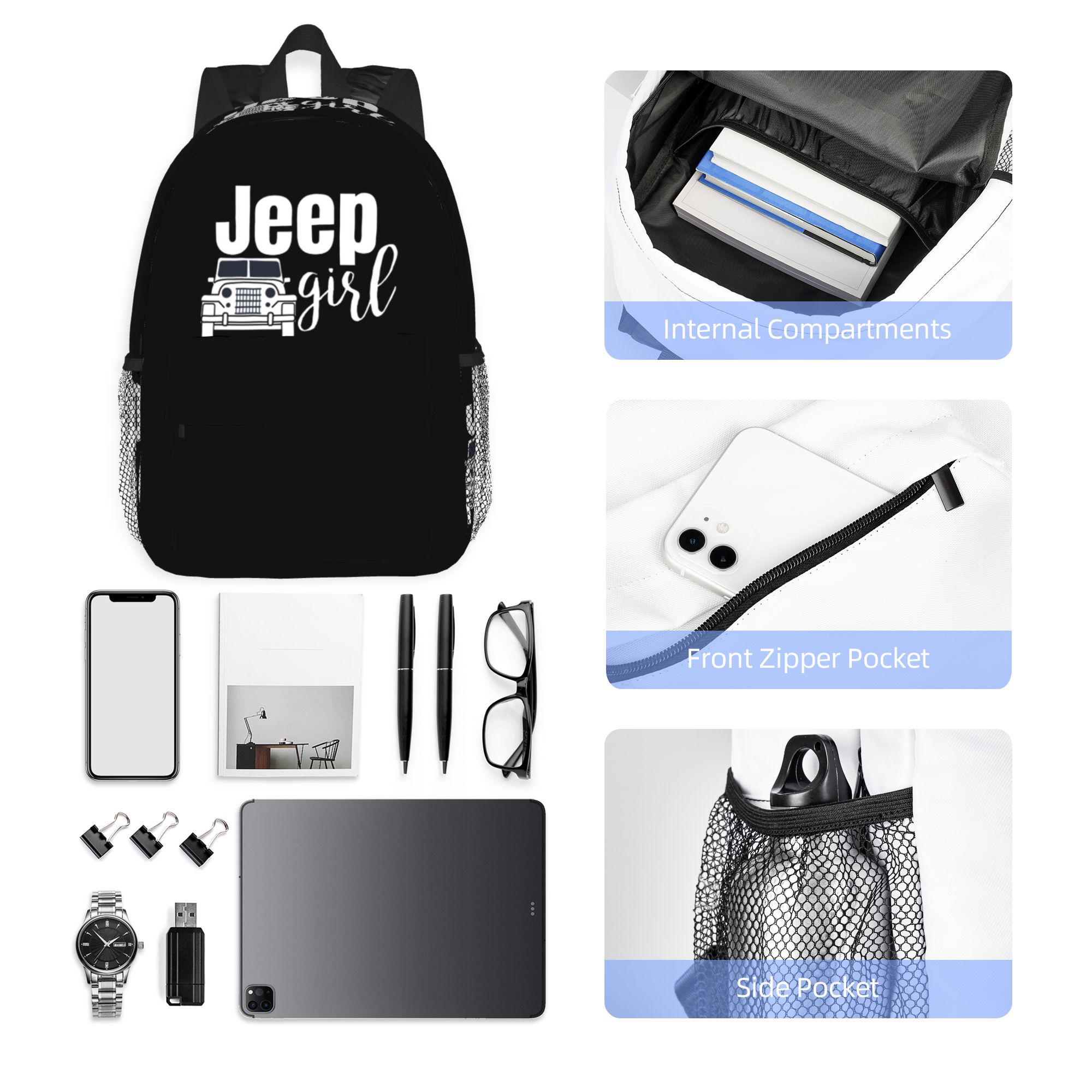 Women'S Jeep Bags - ジープガールバックパックホットセールデイパック大容量男の子女の子ブックバッグショルダーバッグ男性女性スクールバッグ