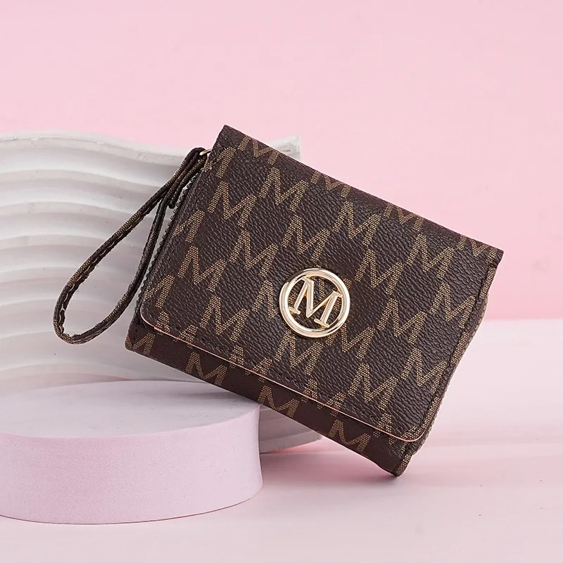 三つ折りジッパーウォレット、レターパターン入り、スタイリッシ - Women Bags Accessories のレビューと価格