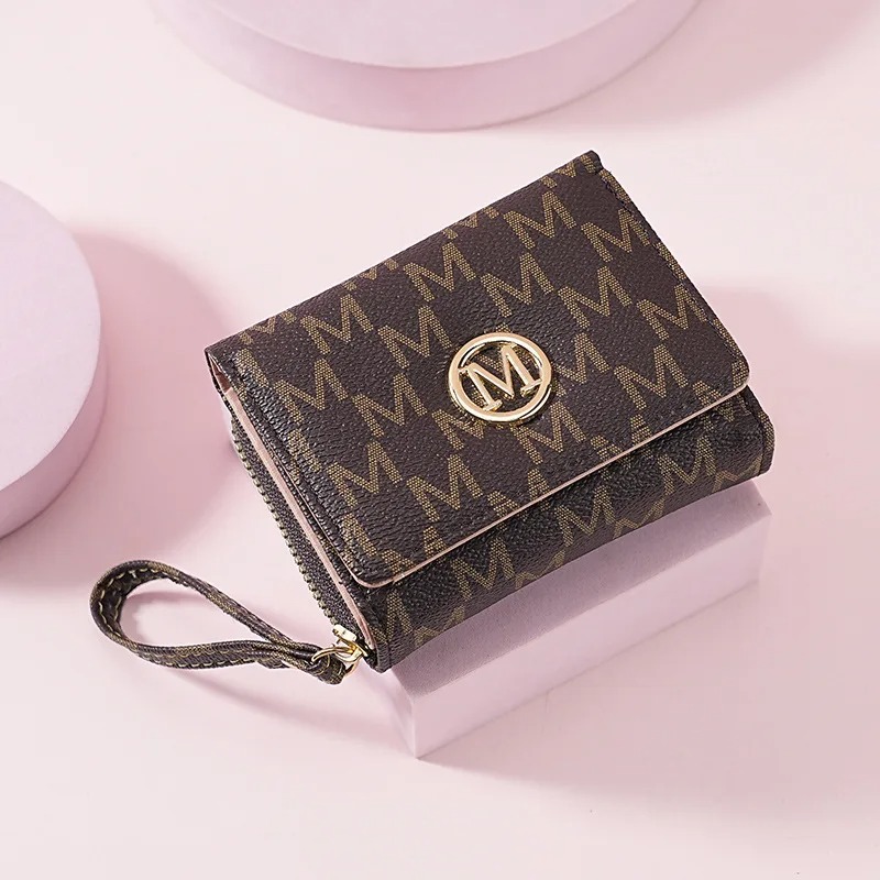 三つ折りジッパーウォレット、レターパターン入り、スタイリッシ - Women Bags Accessories のレビューと価格
