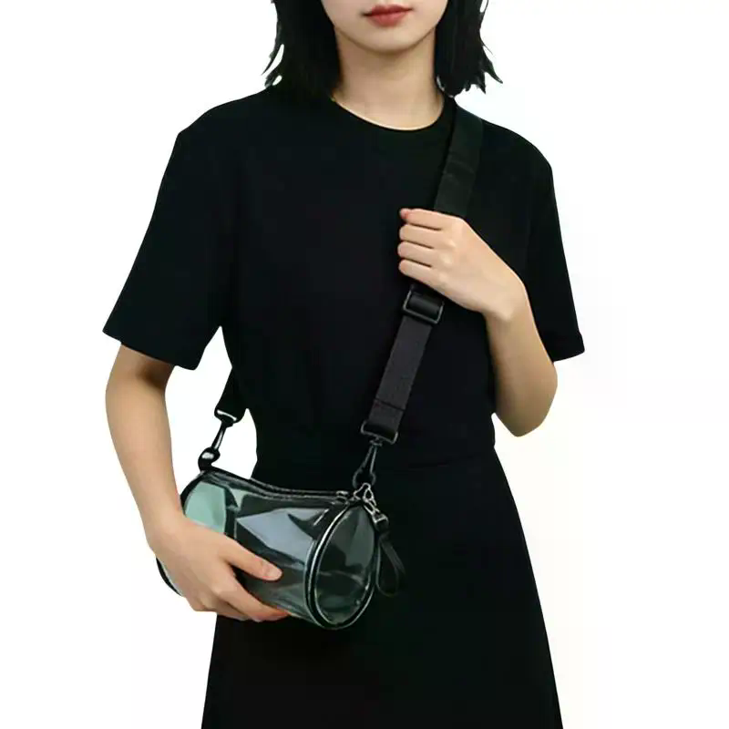 透明レーザークロスボディバッグ女性用円筒形ファッションミニシ - Women'S Crossbody Bags のレビューと価格