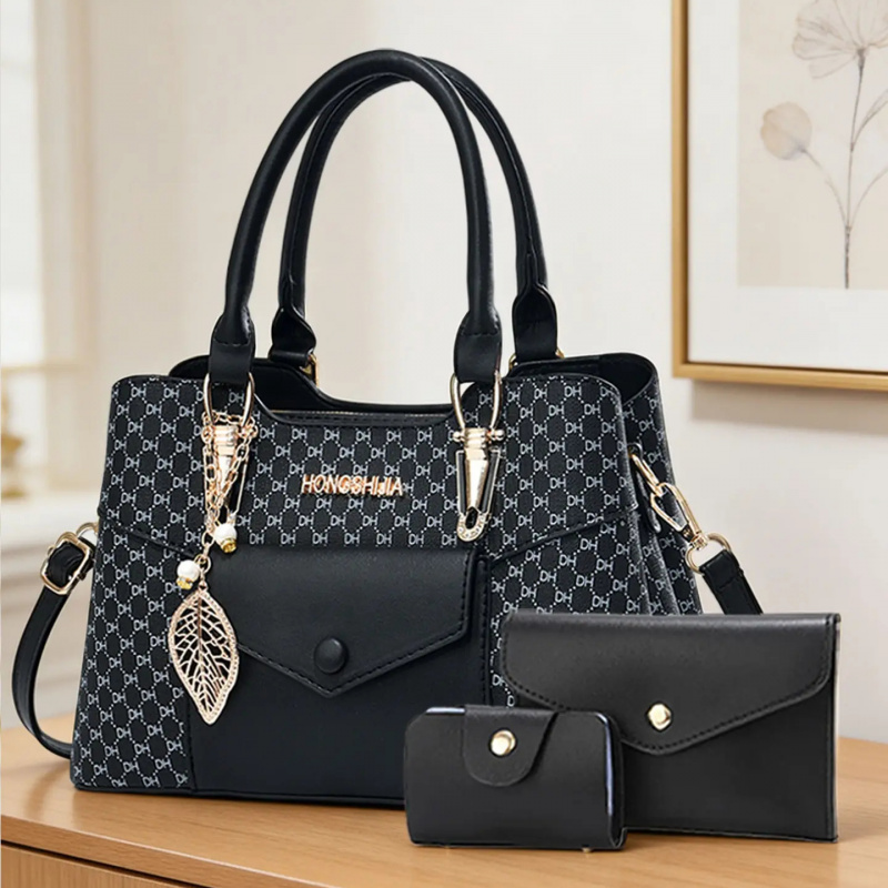 高級感のある質感の大型通勤用トートバッグ、カラーブロックデザ - Women'S Crossbody Bags のレビューと価格