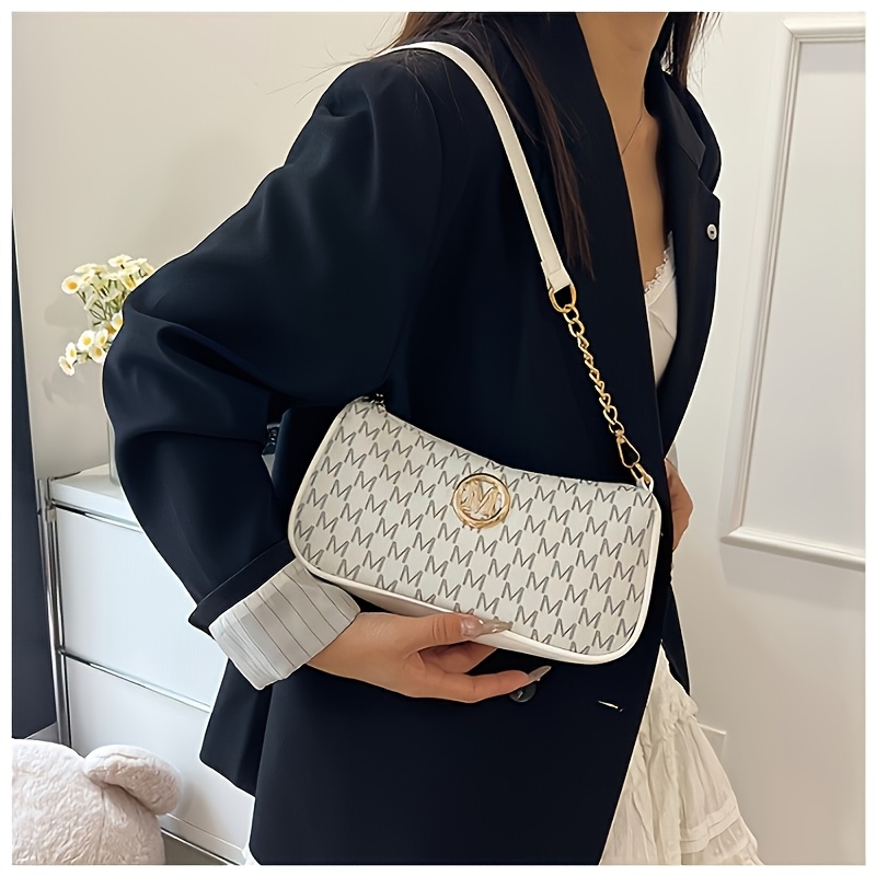 フランス風レトロな女性用アンダーアームバッグ、レタープリント - Women'S Bags At M&S のレビューと価格