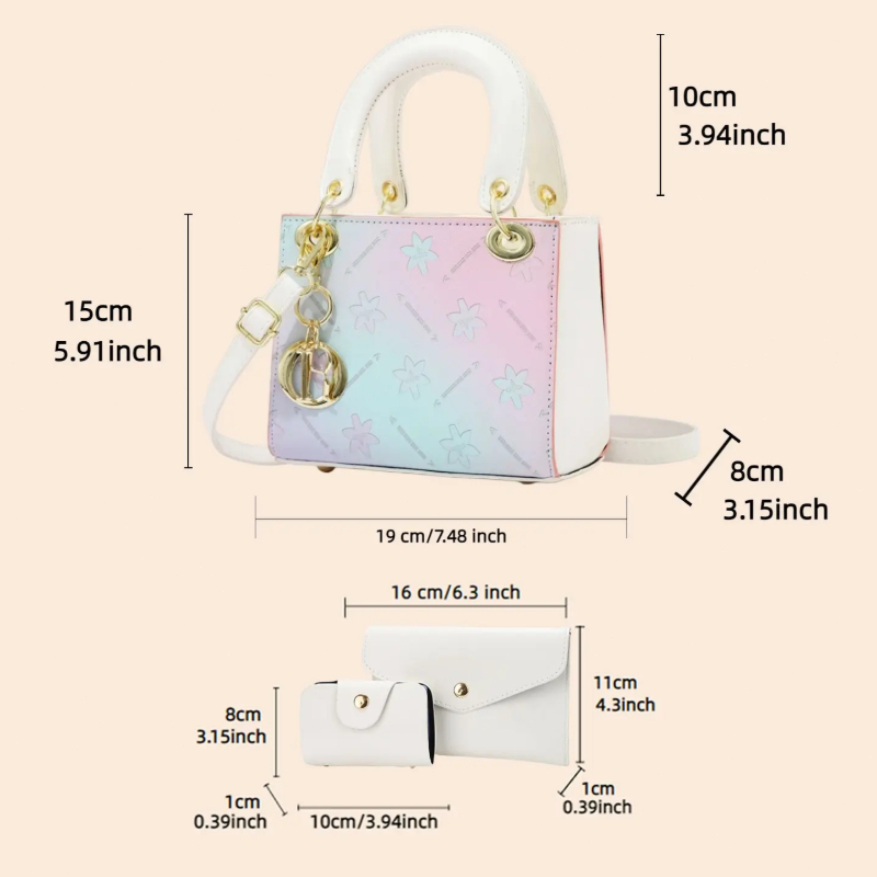グラデーションプリントクロスボディショルダーバッグセット、キ - Women'S Crossbody Bags のレビューと価格