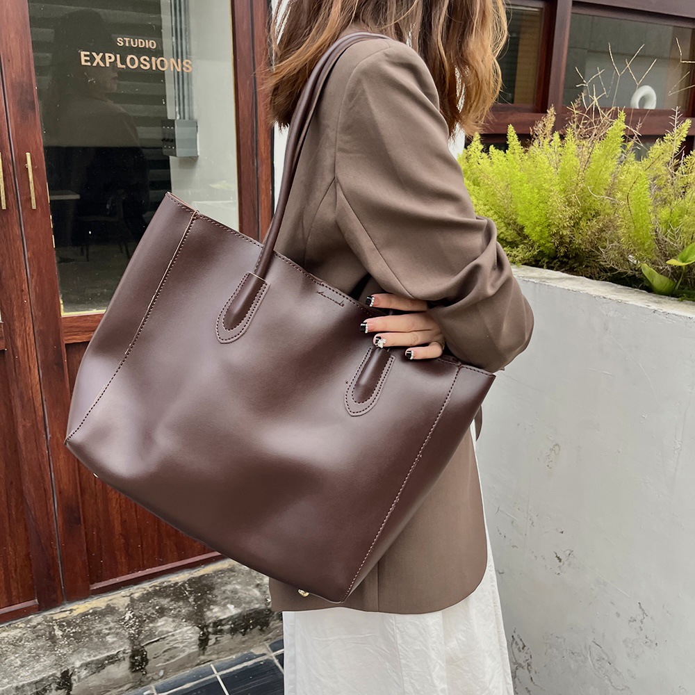 女性のための革のトートバッグ,良質,シンプル,大容量,正方形 - Women Bags In Sale のレビューと価格