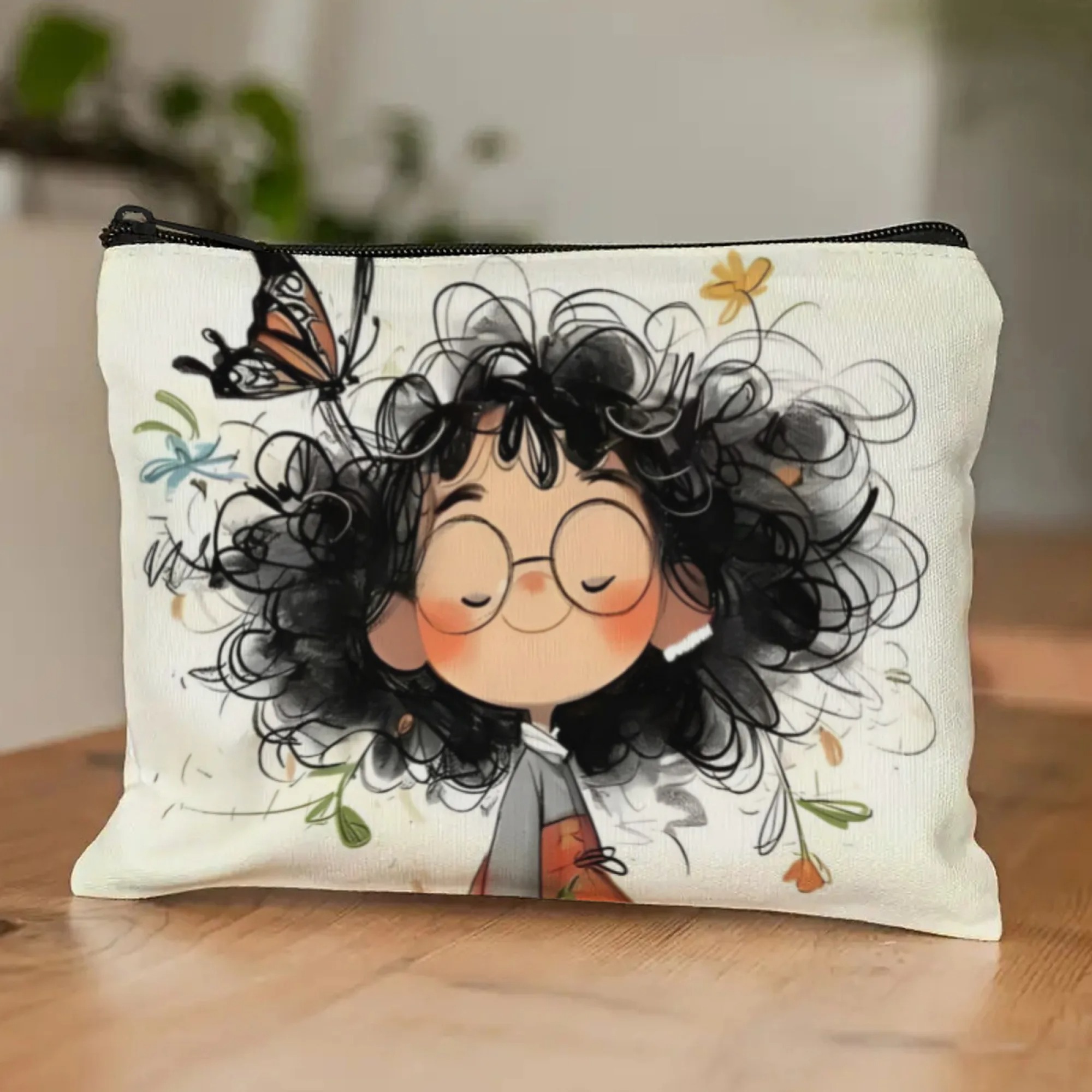 漫画の女の子の化粧バッグジッパー付きトイレタリーバッグ女性オ - Women Bags In Amazon のレビューと価格