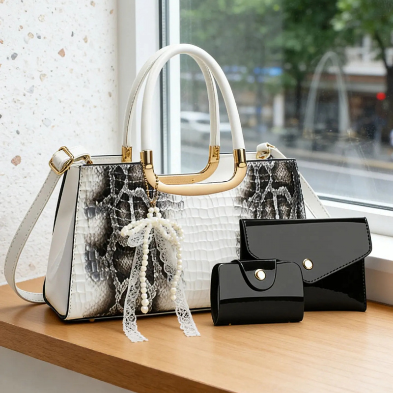 レディースハンドバッグセット、クロコダイル柄イブニングクラッ - Women Bags Accessories のレビューと価格