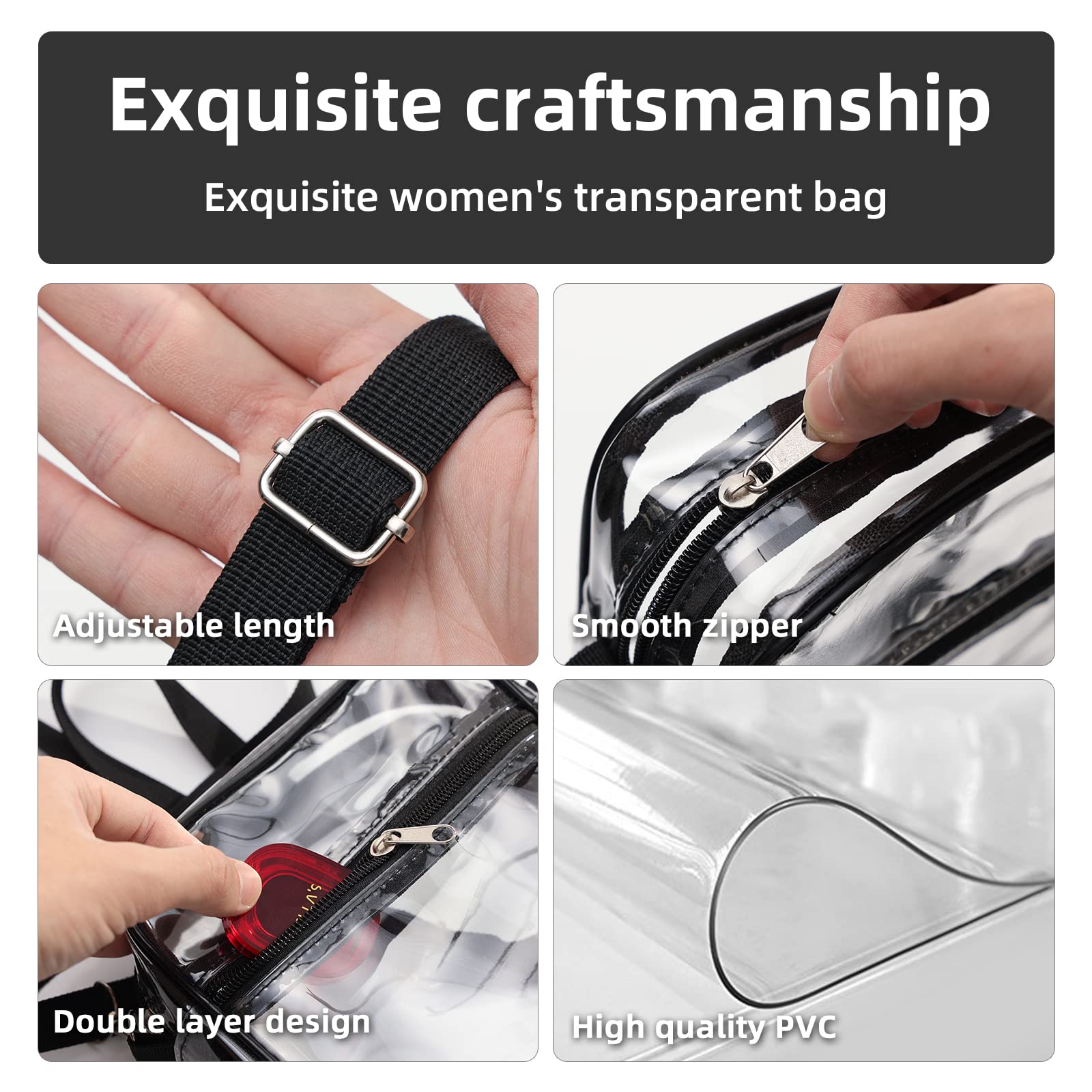 1-10個入り レディース クリア クロスボディバッグ 透明 - Women'S Crossbody Bags のレビューと価格