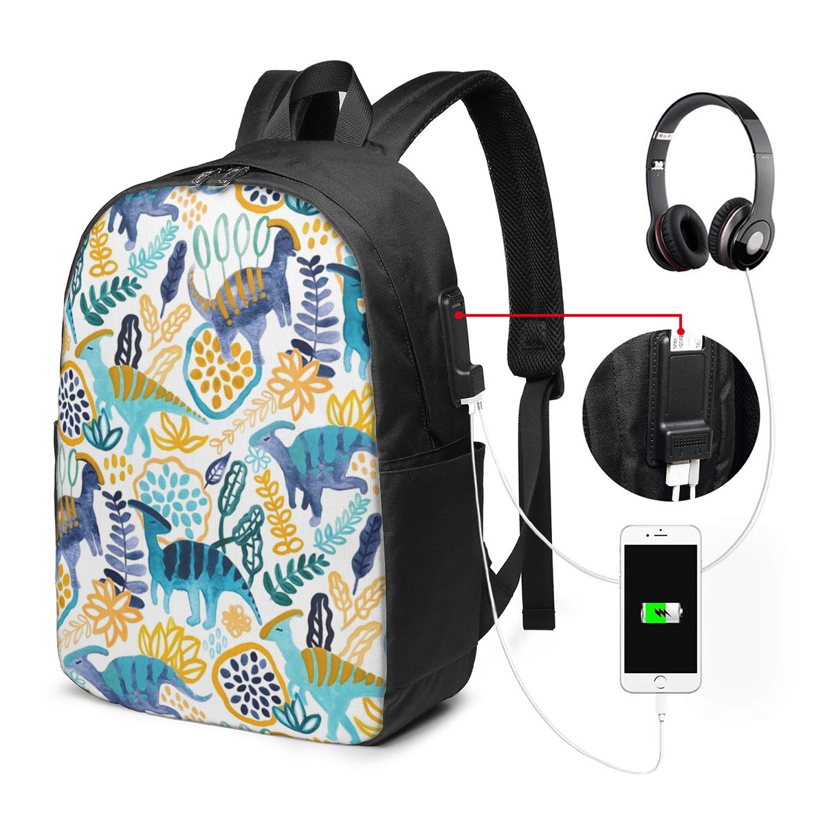 ガッシュパラサウロロフスバックパック旅行ノートブックバッグコ - Women Bags For Laptop のレビューと価格