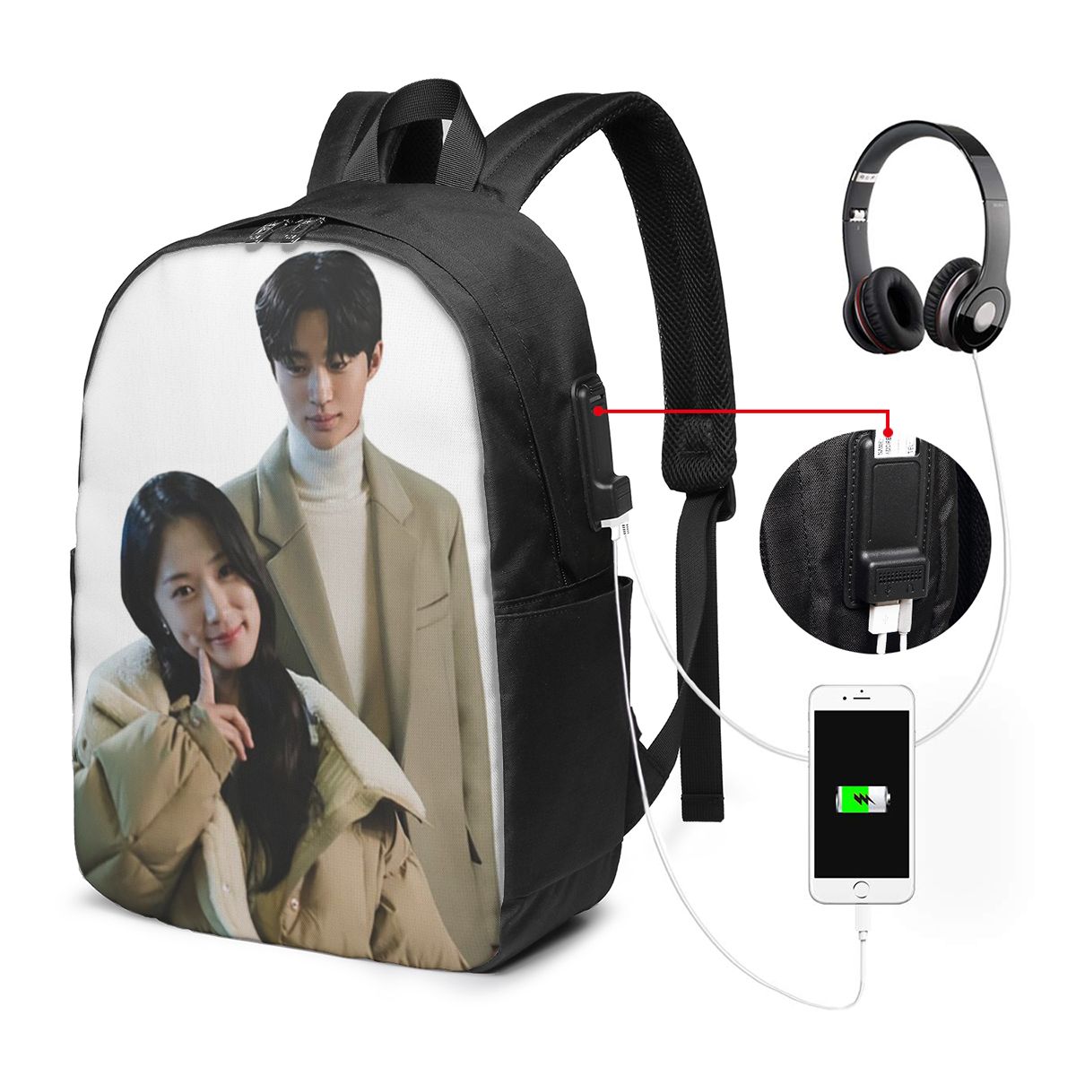 素敵なランナー Kdrama ファンアートバックパック旅行ノ - Women Bags For Laptop のレビューと価格