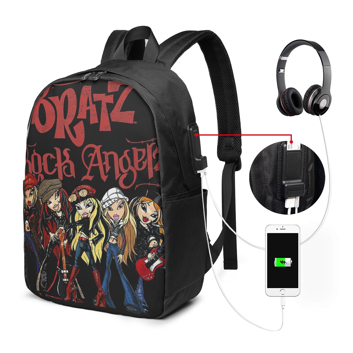 Bratz Rock Angelz グループショットバックパ - Women Bags For Laptop のレビューと価格